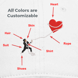 Classic CF logo with arrows pointing to each part of the logo to show it's customizable.
